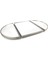 Gümüş Oval Aynalı Metal Jardinyer Tepsi 79X45 cm 2