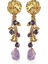 Prima Amethyst 24 Ayar Altın Kaplama Kadın Küpe 1