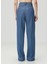 Wide Leg Mavi Pileli Jean Pantolon 4