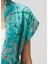 Deniz Turkuaz Desenli Kaftan 5