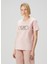 Pembe Troklu Logolu T-Shirt 3
