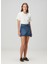 Moss Koyu Mavi Mini Denim Etek 1