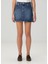 Moss Koyu Mavi Mini Denim Etek 2