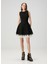 Siyah Dantelli Mini Elbise 3