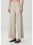 Bej Wide Leg Keten Pantolon 3