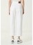 Beyaz Crop Straight Jean Pantolon 5