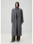Oversized Gri Kruvaze Yün Palto 2