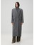 Oversized Gri Kruvaze Yün Palto 5