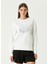 Beyaz Taşlı Logolu Sweatshirt 1