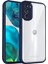 Motorola Moto G52/G82,IÇIN Laimtop Kılıf, Kamera Lens Korumalı Hibrit 2'si 1 Arada Şeffaf Kılıf-Blue (Yurt Dışından) 1