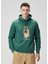Yeşil Kapüşonlu Logo Baskılı Sweatshirt 2