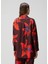 Oversize Bordo Çiçekli Ipek Gömlek 4