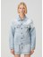 Mavi Nakışlı Denim Ceket 3