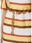 Resort Striped Çizgili Balon Kollu Kadın Midi Boy Elbise 5
