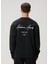 Siyah Awards Logo Baskılı Oversized Sweatshirt 5