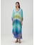 Mavi Zikzak Desenli Kaftan 1