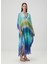 Mavi Zikzak Desenli Kaftan 2