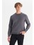 Pamuklu Regular Fit Normal Kesim Bisiklet Yaka Selanik Örgü Sweatshirt 1