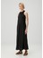 Aida Siyah Maksi Saten Elbise 2