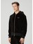Siyah Taba Çizgili Kapüşonlu Sweatshirt 3