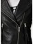 Dalby Slim Fit Siyah Deri Biker Ceket 5