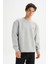 Pamuklu Içi Polarlı Regular Fit Normal Kesim Bisiklet Yaka Baskılı Sweatshirt 3