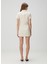 Krem Mini Denim Elbise 4