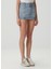 Mavi Desenli Mini Denim Etek 2