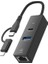 3in1 Usb-C ve Usb-A Ethernet Adaptörü | 100MBPS Ağ Bağlantı Hızı, 3 Portlu Alüminyum Hub, Wlan Ağ Genişletici, USB Flash Bellek, Fare, Klavye ve Kulaklık Desteği | LC-31L 1