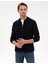Erkek Lacivert Slim Fit Fermuarlı Triko Hırka 50317341-VR033 3