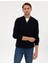 Erkek Lacivert Slim Fit Dik Yaka Fermuarlı Triko Kazak 50317363-VR033 3