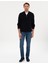 Erkek Lacivert Slim Fit Dik Yaka Fermuarlı Triko Kazak 50317363-VR033 4