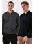 Pamuklu Regular Fit Yarım Fermuarlı 2'li Paket Polo Yaka Sweat Erkek Sweat 5905789S2 1