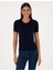Kadın Lacivert Slim Fit Triko Tişört 50316341-VR033 3
