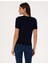 Kadın Lacivert Slim Fit Triko Tişört 50316341-VR033 5