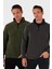 Slim Fit Yarım Fermuarlı Dik Yaka 2'li Paket Polar Erkek Polar 5906003S2 1