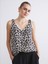 Yeni Sezon V Yaka Leopar Desenli Bluz 1