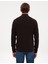Erkek Koyu Kahverengi Slim Fit Dik Yaka Fermuarlı Triko Kazak 50315732-VR084 5