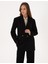 Kadın Siyah Comfort Fit Kruvaze Ceket 50319433-VR046 3
