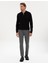 Erkek Gri Slim Fit Beli Lastikli Kordonlu Kanvas Pantolon 50317246-VR024 3
