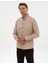 Erkek Vizon Çizgili Regular Fit Uzun Kollu Gömlek 50312366-VR052 3