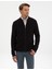 Erkek Siyah Slim Fit Fermuarlı Triko Hırka 50317341-VR046 3