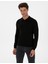 Erkek Siyah Slim Fit Polo Yaka Basic Triko Kazak 50315405-VR046 1