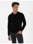 Erkek Siyah Slim Fit Polo Yaka Basic Triko Kazak 50315405-VR046 3