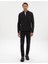 Erkek Koyu Antrasit Melanj Slim Fit Fermuarlı Triko Hırka 50317341-VR266 4
