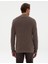 Erkek Vizon Melanj Slim Fit Dik Yaka Fermuarlı Triko Kazak 50317363-VR174 5