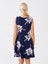 Lcw Vision Mavi Bisiklet Yaka Çiçekli Kadın Elbise 5