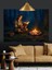 Kamp Ateşi Etrafında Oturan Dekoratif Kanvas - Mdf Ahşap Tablo 3