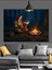 Kamp Ateşi Etrafında Oturan Dekoratif Kanvas - Mdf Ahşap Tablo 4
