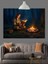 Kamp Ateşi Etrafında Oturan Dekoratif Kanvas - Mdf Ahşap Tablo 5